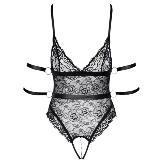 Cottelli Bondage - Open Lace Bodysuit (Black) - XL