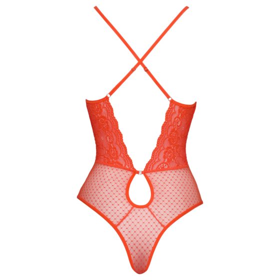 Cottelli - Cross-Strap Lace Bodysuit (Red)