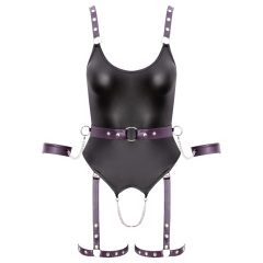 Cottelli - open bondage body with cuffs (black)