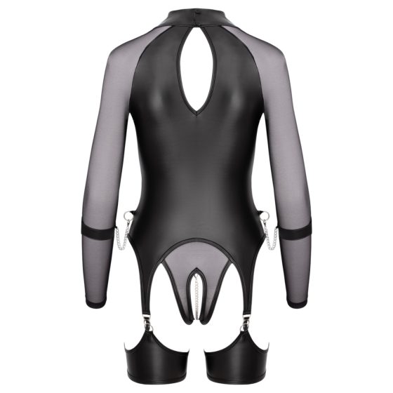 Cottelli Bondage - Sheer Top with Cuffs (Black)