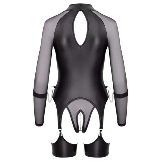 Cottelli Bondage - Sheer Top with Cuffs (Black) - L