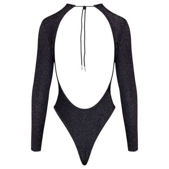 Cottelli - open-back, glittery bodysuit (black)