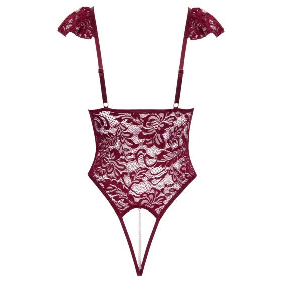 Cottelli - Lace Pearl Bodysuit (Red) - M