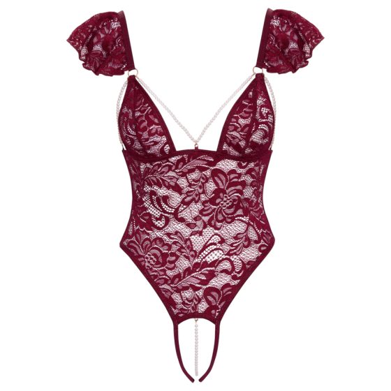 Cottelli - Lace Pearl Bodysuit (Red) - L
