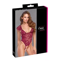 Cottelli - Lace Pearl Bodysuit (Red) - XL