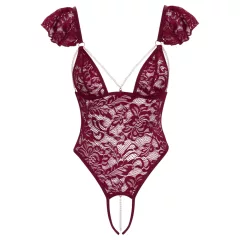 Cottelli - Lace Pearl Bodysuit (Red) - XL