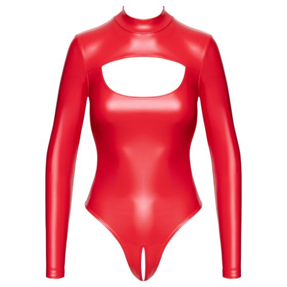 Noir - Shiny Finish Bodysuit (Red) - M