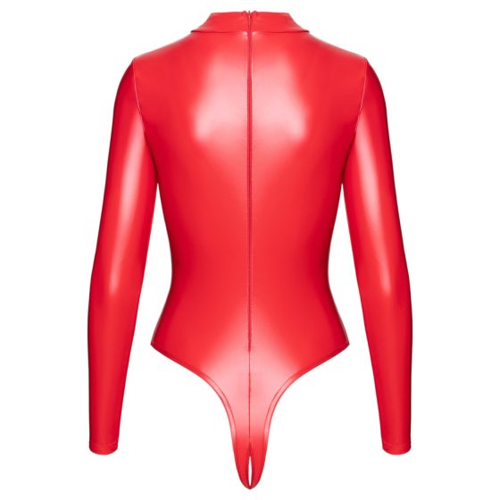 Noir - Shiny Finish Bodysuit (Red) - M