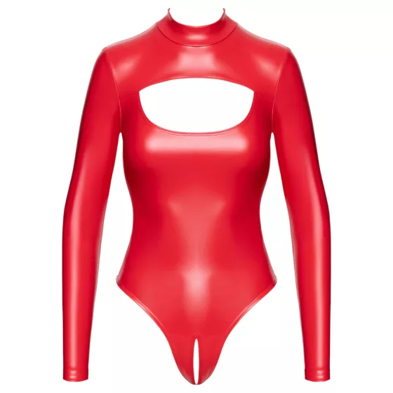 Noir - Shiny Finish Bodysuit (Red) - L