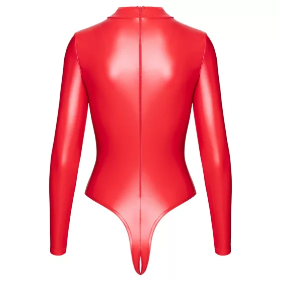 Noir - Shiny Finish Bodysuit (Red) - L
