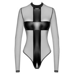 Noir - Sheer Crossed-Back Bodysuit (Black)