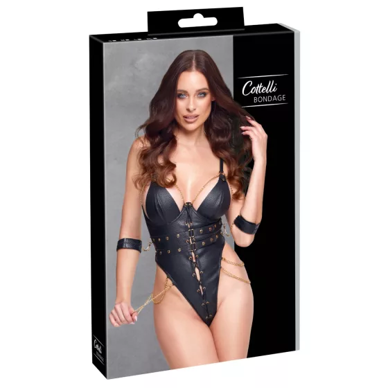 Cottelli - chained bondage bodysuit (black) - M