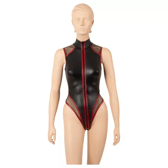 Cottelli - Shiny Bodysuit with Zip (Black)