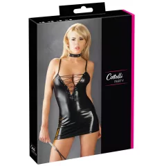 Cottelli - shiny lace-up dress (black) - XL