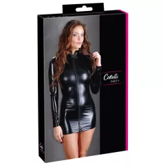 Cottelli - Shiny Long-Sleeve Mini Dress (Black)