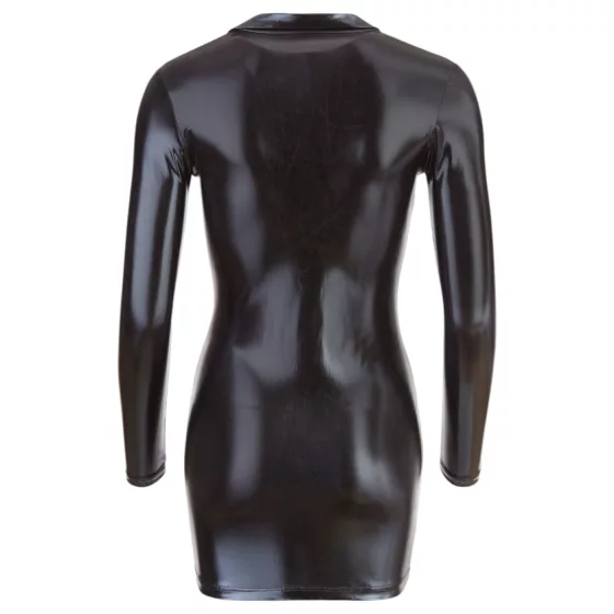 Cottelli - Shiny Long-Sleeve Mini Dress (Black)