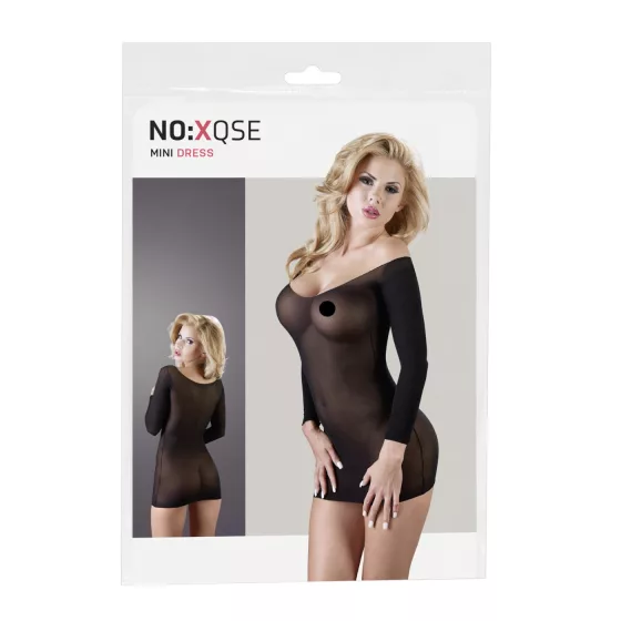 NO:XQSE - Sheer Long-Sleeve Bodysuit in Black (S-L)