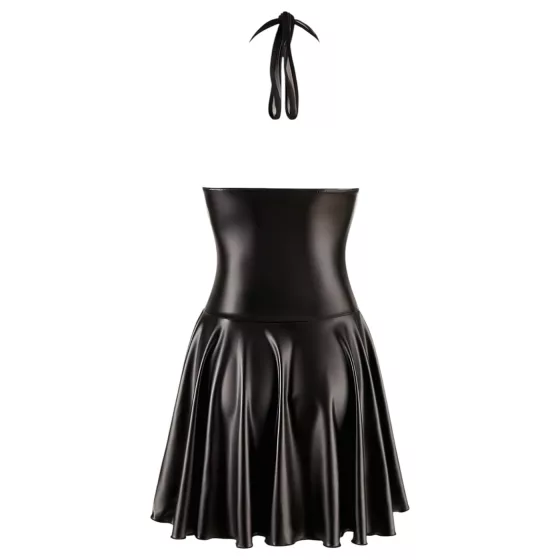 Noir - Layered Dress with Sheer Bodice and Halter Neck (Black) - XL
