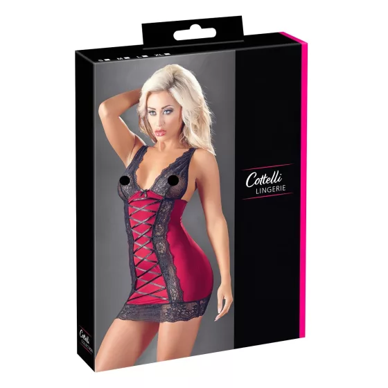 Cottelli - Exclusive Lace-Up Dress (Red)
