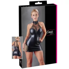 Cottelli - Lace & Shine Halter Mini Dress (Black)