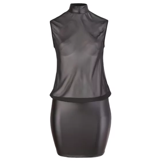 Cottelli Plus Size - Shimmering Chiffon Dress (Black) - 4XL