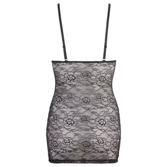 Cottelli - Shiny Striped Lace Dress (Black) - L