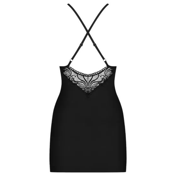 Obsessive 828-CHE-1 - Sparkling Strap Dress & Thong Set (Black)