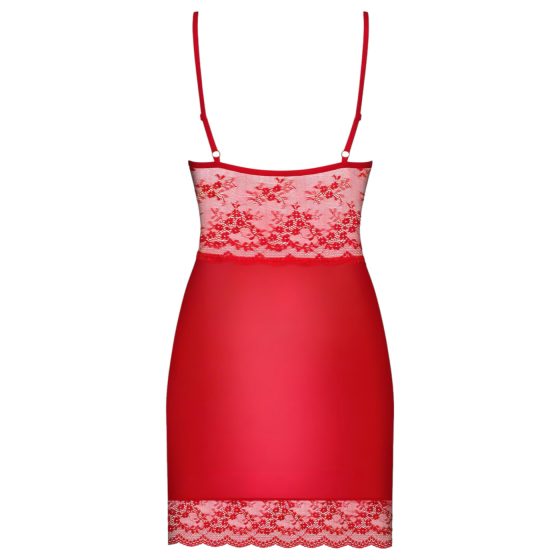 Obsessive Lovica - Lace Nightgown & Thong Set (Red) - 2XL