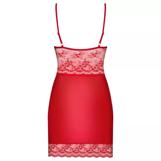 Obsessive Lovica - Lace Nightgown & Thong Set (Red) - L/XL