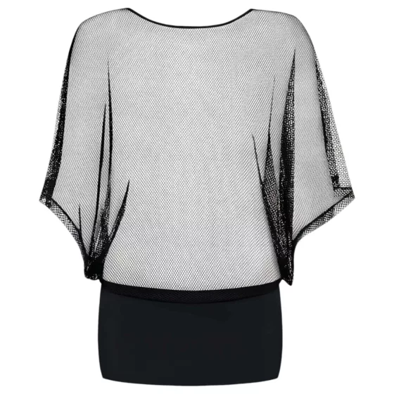 Obsessive Punker - Sheer Black Mini Dress & Thong Set