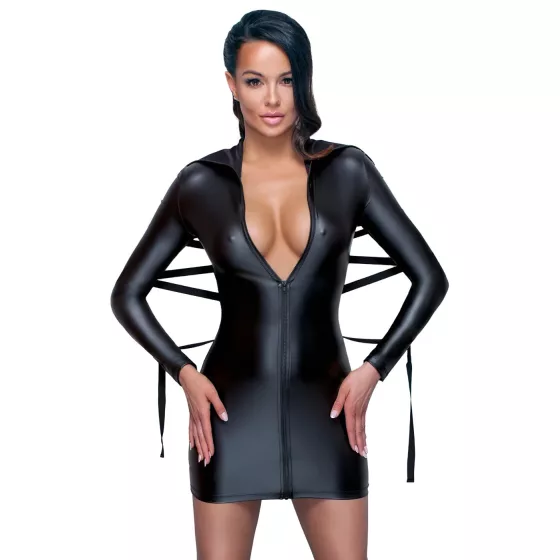 Cottelli Bondage - Shiny Effect Dress with Ties (Black) - L