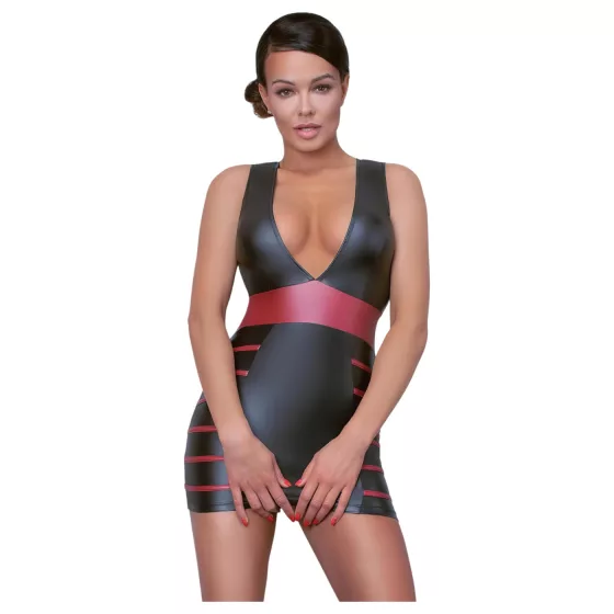 Cottelli Party - Striped Bodycon Dress (Black-Red) - M
