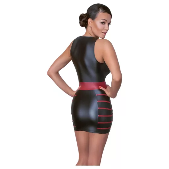 Cottelli Party - Striped Bodycon Dress (Black-Red) - M