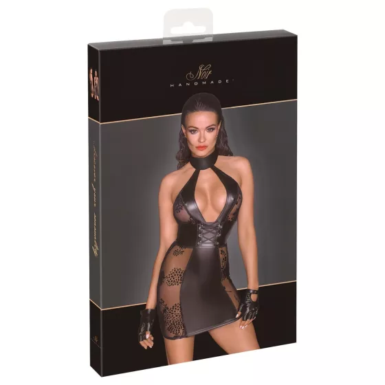 Noir - Lace-Up Mini Dress (Black)