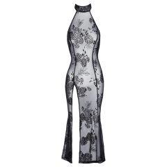 Noir - Sheer Black Floral Maxi Dress