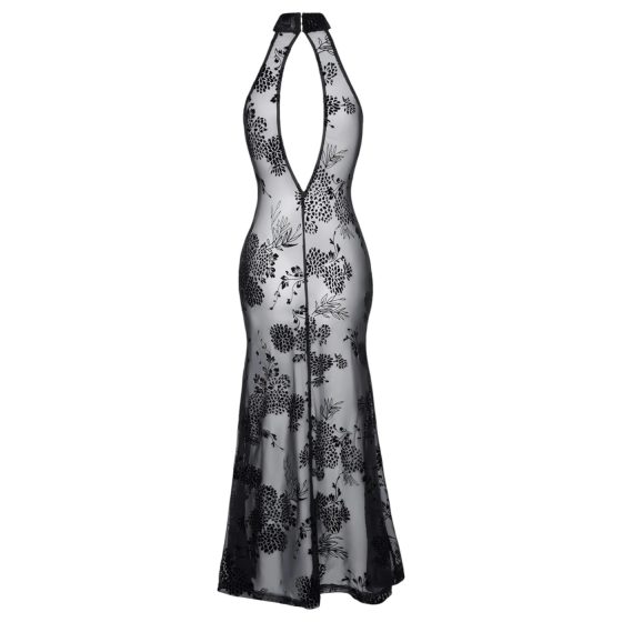 Noir - Sheer Black Floral Maxi Dress