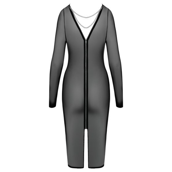 Cottelli Party - Sheer Zipper Dress (Black)