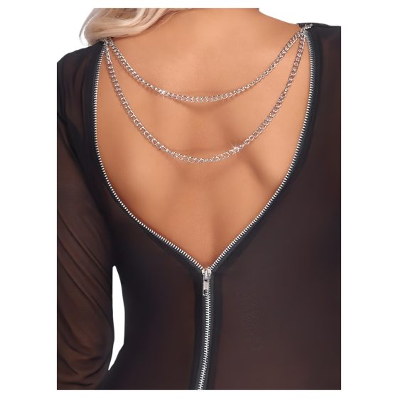 Cottelli Party - Sheer Zipper Dress (Black)