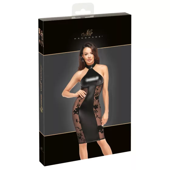 Noir - Sleek Halter Neck Dress (Black) - M