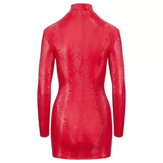 Cottelli - Snakeskin Pattern Mini Dress (Red) - L