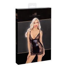 Noir - Black Mini Dress with Sheer Sides