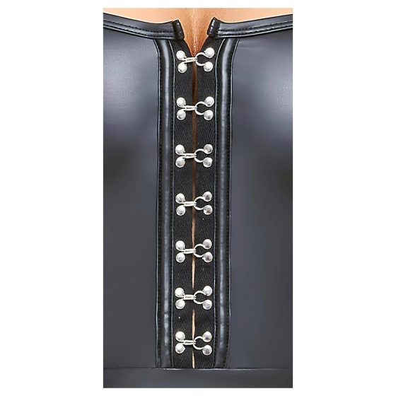 Cottelli - Shiny Mini Dress with Pleated Skirt (Black)