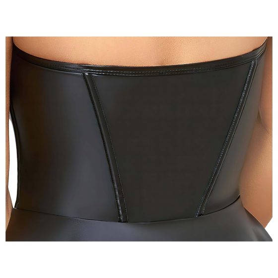 Cottelli - Shiny Mini Dress with Pleated Skirt (Black)