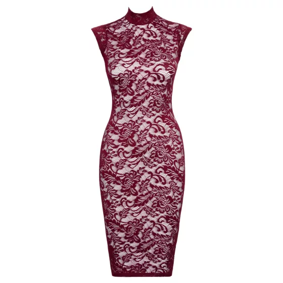 Cottelli - Lace Sheer Dress (Burgundy)