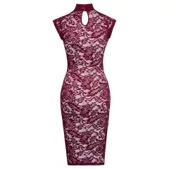 Cottelli - Lace Sheer Dress (Burgundy) - XL
