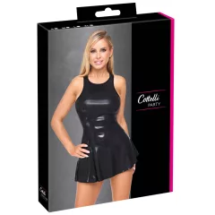 Cottelli - lacquer‑effect mini dress (black)