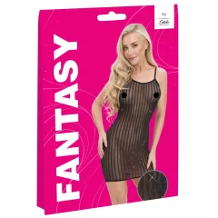 Cottelli - striped, silver-thread mini dress (black) - S-L