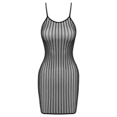 Cottelli - striped, silver-thread mini dress (black) - S-L
