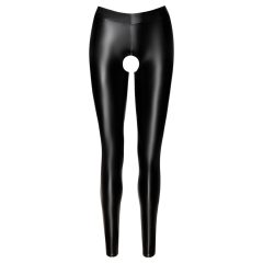 Noir - Open Shiny Leggings (Black)