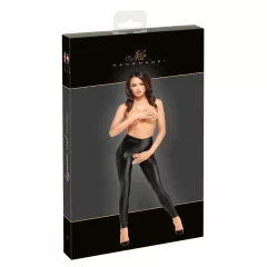 Noir - Glossy Open Black Leggings - M